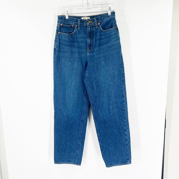 Madewell Baggy Straight Jeans in Dark Worn Indigo Wash - Picture 2 of 10